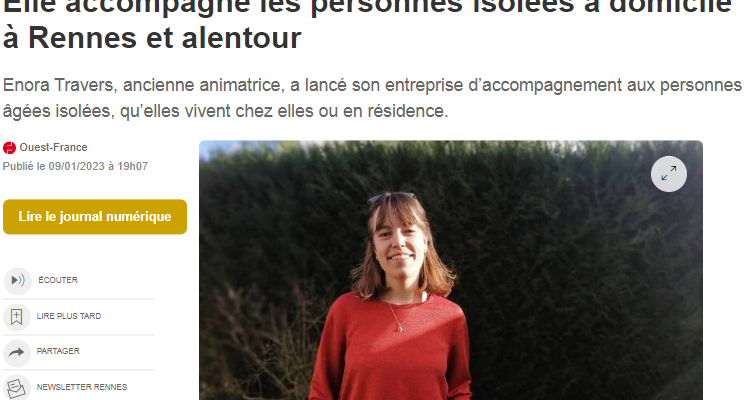 article - ouest france - personnes âgées - accompagnement - domicile